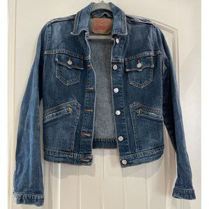 Levis Womens Denim Jacket Size S Cotton Blend Stretch Trucker Jrs